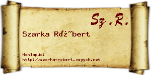 Szarka Róbert névjegykártya