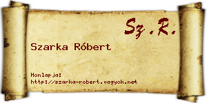 Szarka Róbert névjegykártya