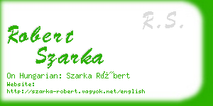 robert szarka business card